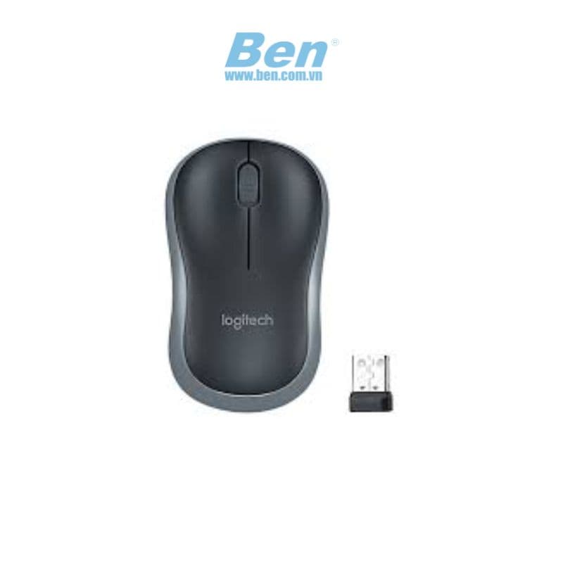 Chuột không dây Logitech M185 (Đen Viền Xám ) 910-002255