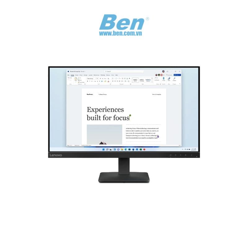 Màn hình LCD Lenovo L24-4e ( 68C2KAC1VN ) | Đen | 23.8 Inch 1920x1080 | 100Hz | IPS | HDMI + VGA + HDMI Cable | 3Yrs