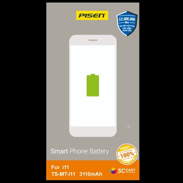 Pin iPhone 11 Chính Hãng PISEN (Dung lượng chuẩn 3110mAh)