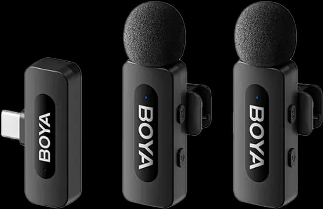 Microphone thu âm không dây Boya BY-V20 V2.0 (TypeC, 2 Mic)