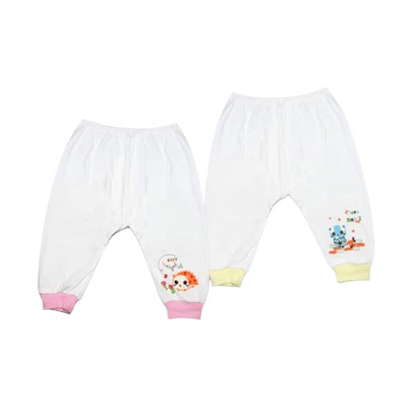 Combo 2 quần dài BabyMommy màu trắng viền vàng - hồng