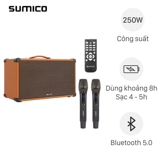 Loa karaoke xách tay Sumico BT-S82 250W