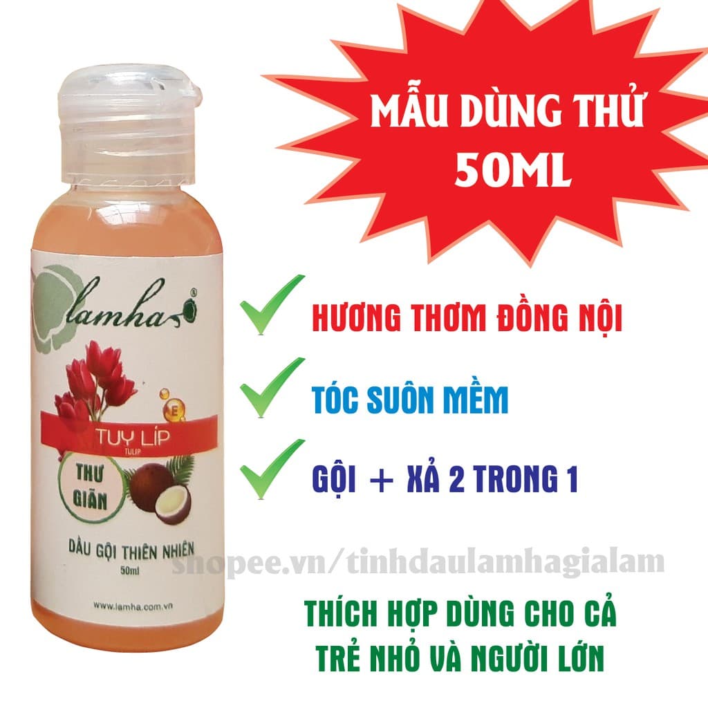 [GIÁ DÙNG THỬ] DẦU GỘI THIÊN NHIÊN TULIP LAM HÀ 50ML