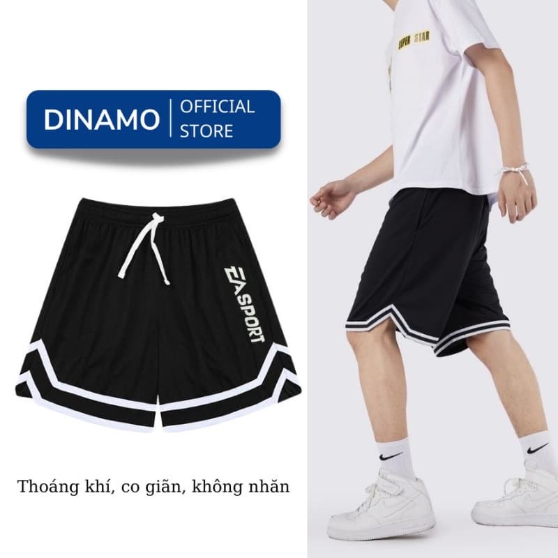Quần short thun nam phối sọc trắng hottrend, quần ngố nam