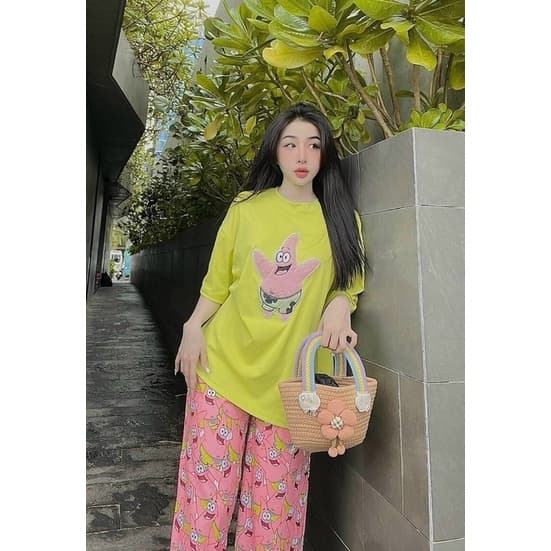 Bộ In Chữ Mix Quần Dài