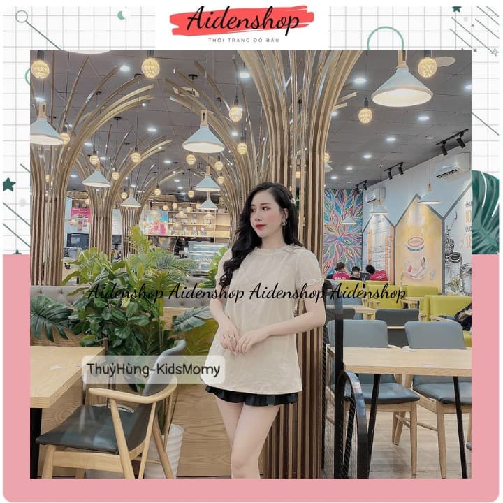 Áo bầu công sở thời trang cộc tay mùa hè 2021 maternity T-Shirt