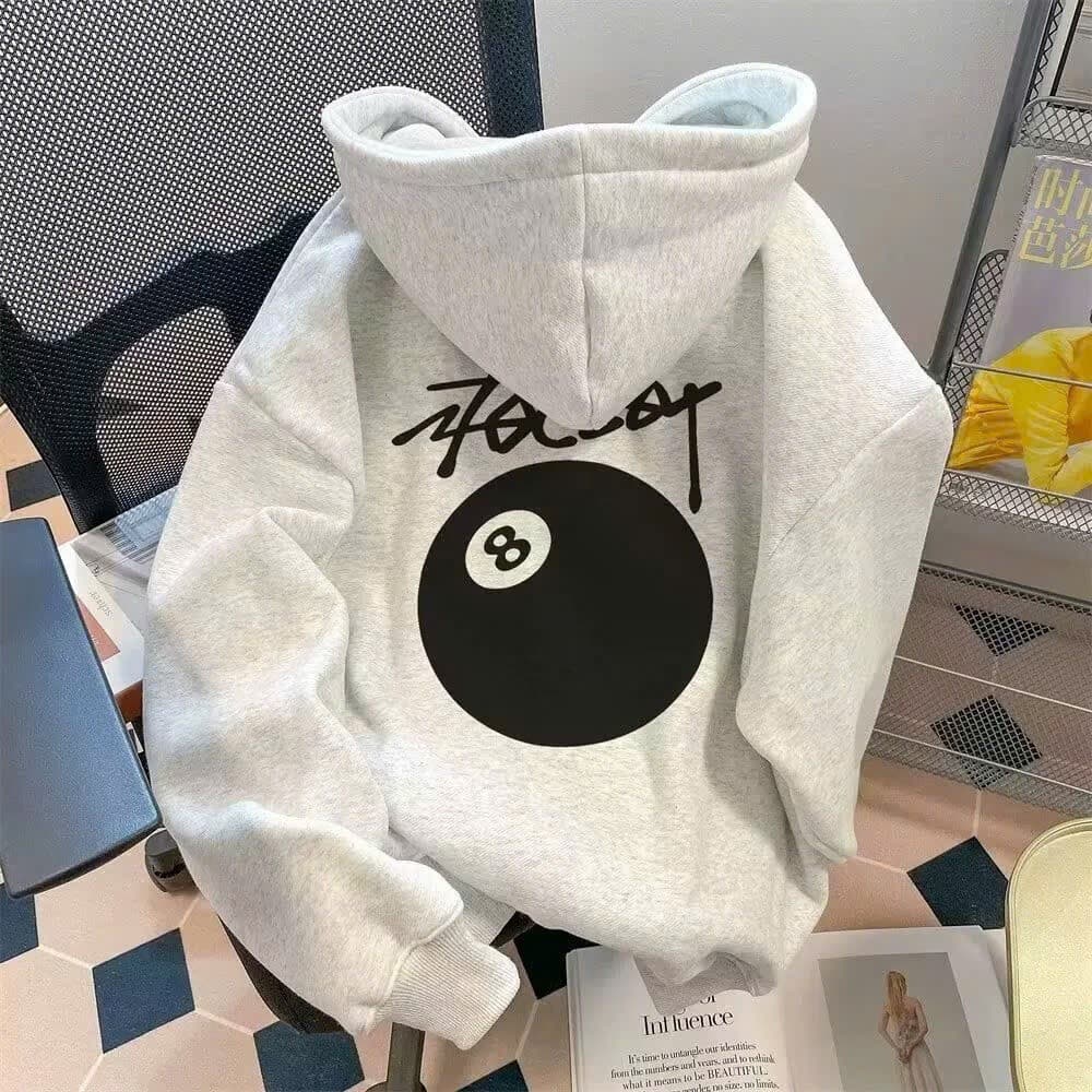 Áo Khoác Nỉ Hoodie Zip Nam Nữ Chữ Kí STOCSS Form Rộng Khóa Kéo Mũ To 2 Lớp UT