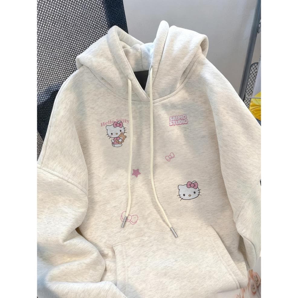 áo hoodie nữ Hello kitty SALM NỈ cotton  áo khoác mùa đông hàn quốc UT