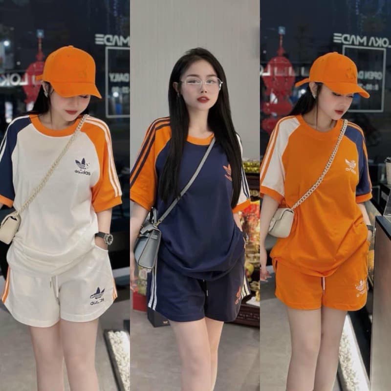 Set Bộ Nữ Quần Đùi Màu Cam Siêu Hot