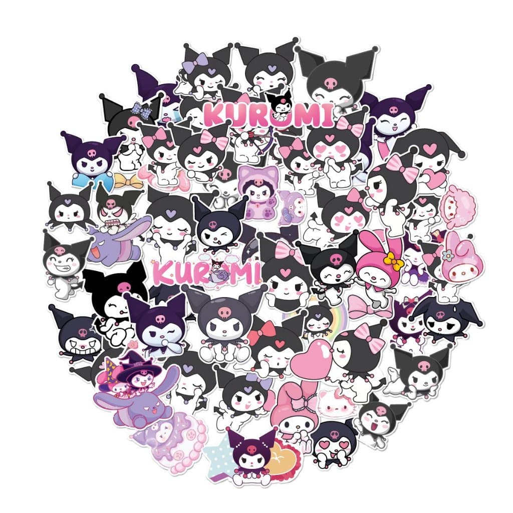Sticker Kuromi Sanrio chống nước sticker dán laptop, điện thoại, đàn guitar, mũ bảo hiểm, vali