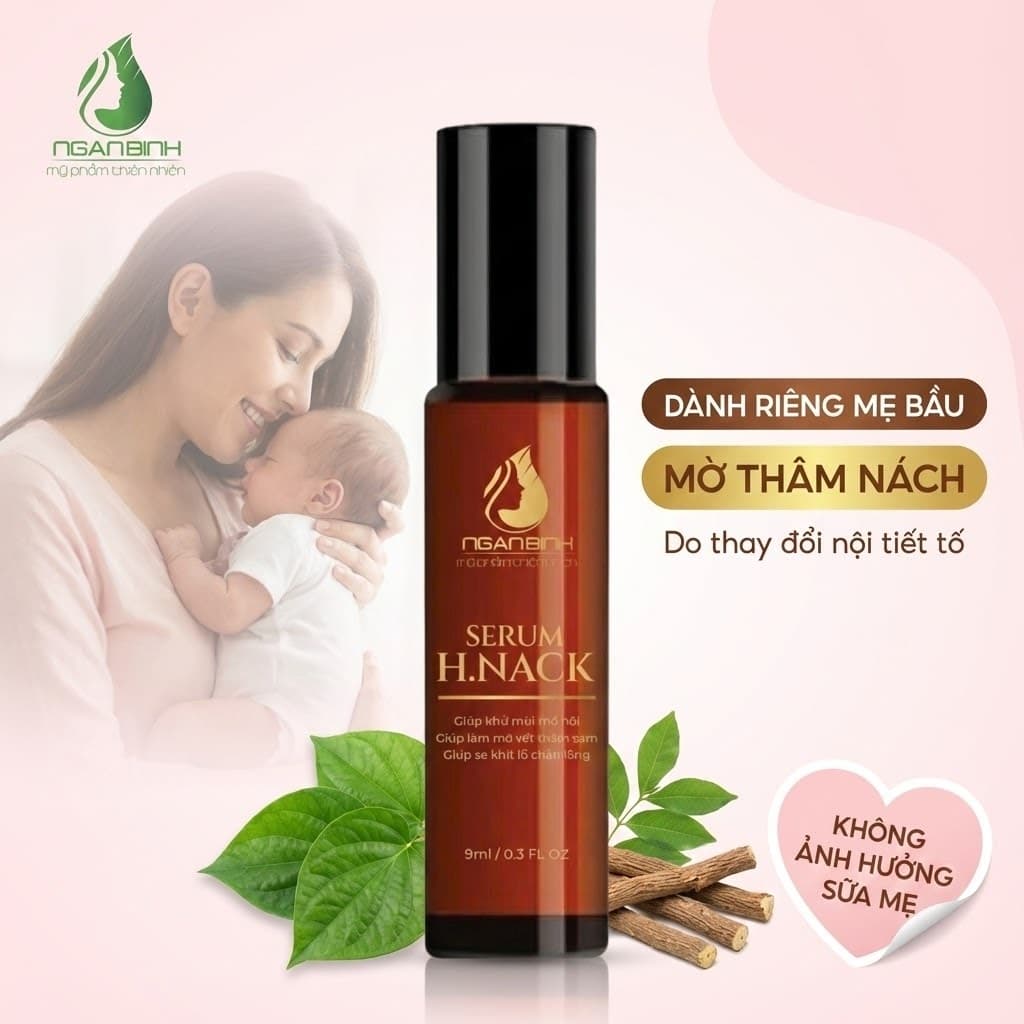 Serum H.Nack Ngân Bình ( TẶNG TINH DẦU THƠM )  Mờ Thâm Nách Khử Mùi Hôi An Toàn Cho Mẹ Bầu Và Sau Sinh