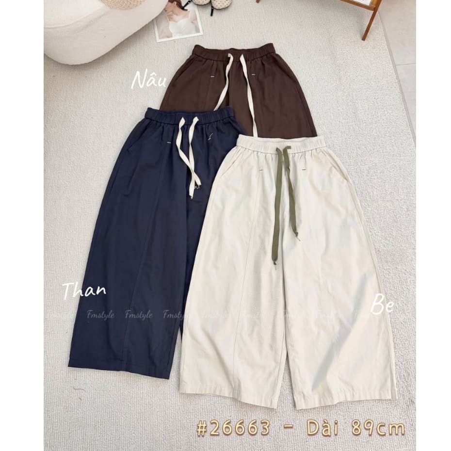 Quần Kaki Ống Rộng Nữ FMSTYLE Lưng Chun Dây Rút Thoải Mái Thời Trang 26070197