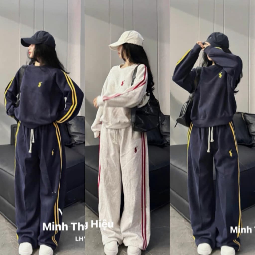 Set Bộ Thể Thao Nữ Cổ Tròn Vải Nỉ Bông A20