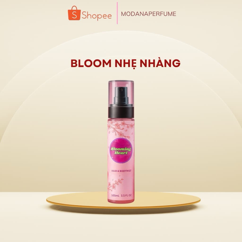 Bodymist xịt thơm toàn thân khử mùi Blooming Heart cho nữ xài đi học du lịch