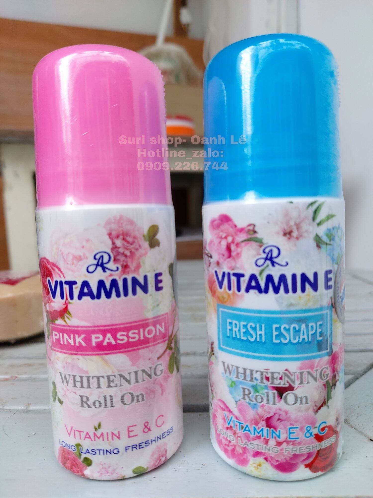 Lăn khử mùi hương nước hoa AR Vitamin E Whitening Roll On  Thái Lan chính hãng