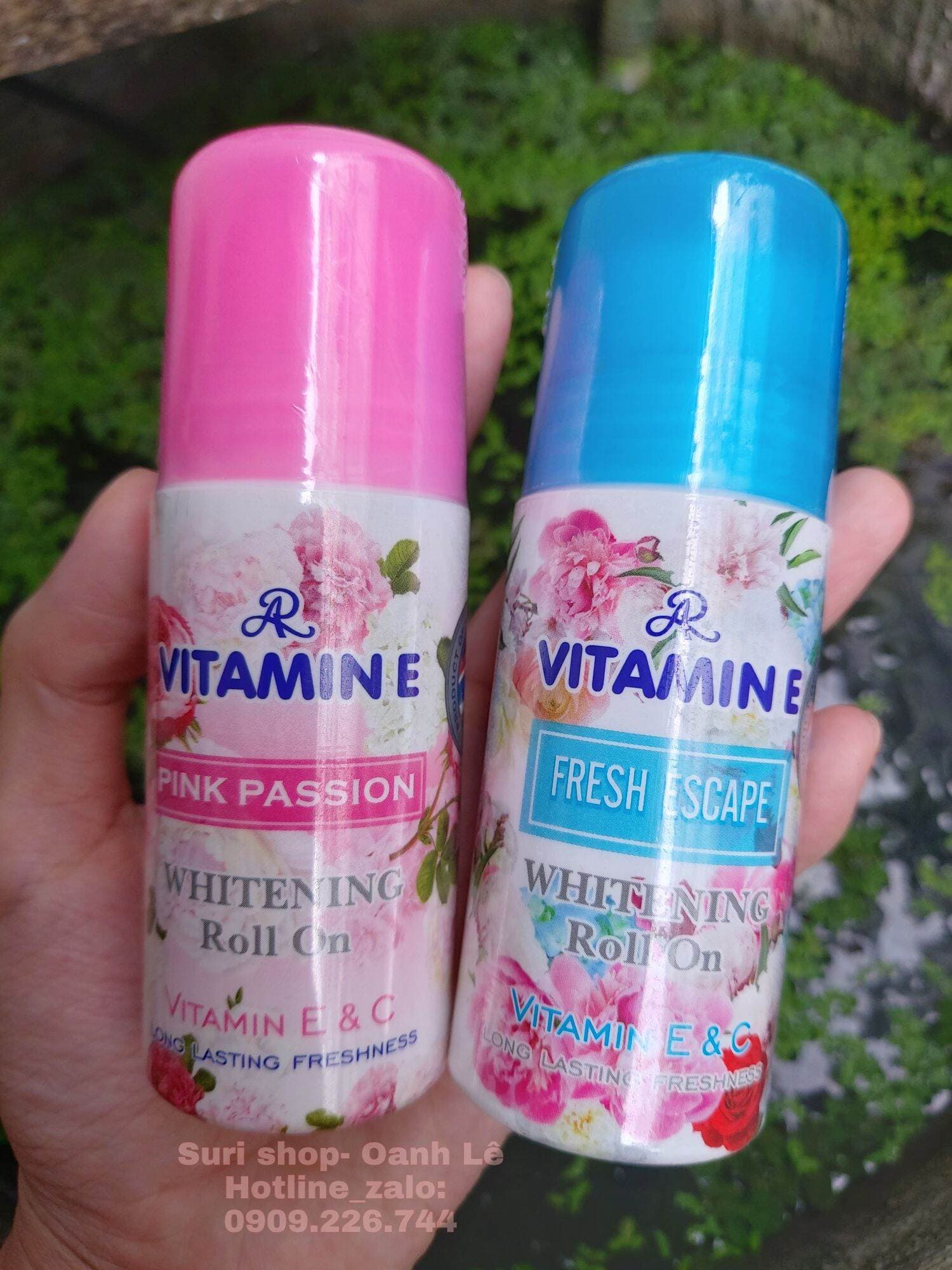 Combo 2 chai Lăn khử mùi hương nước hoa AR Vitamin E Whitening Roll On Thái Lan chính hãng