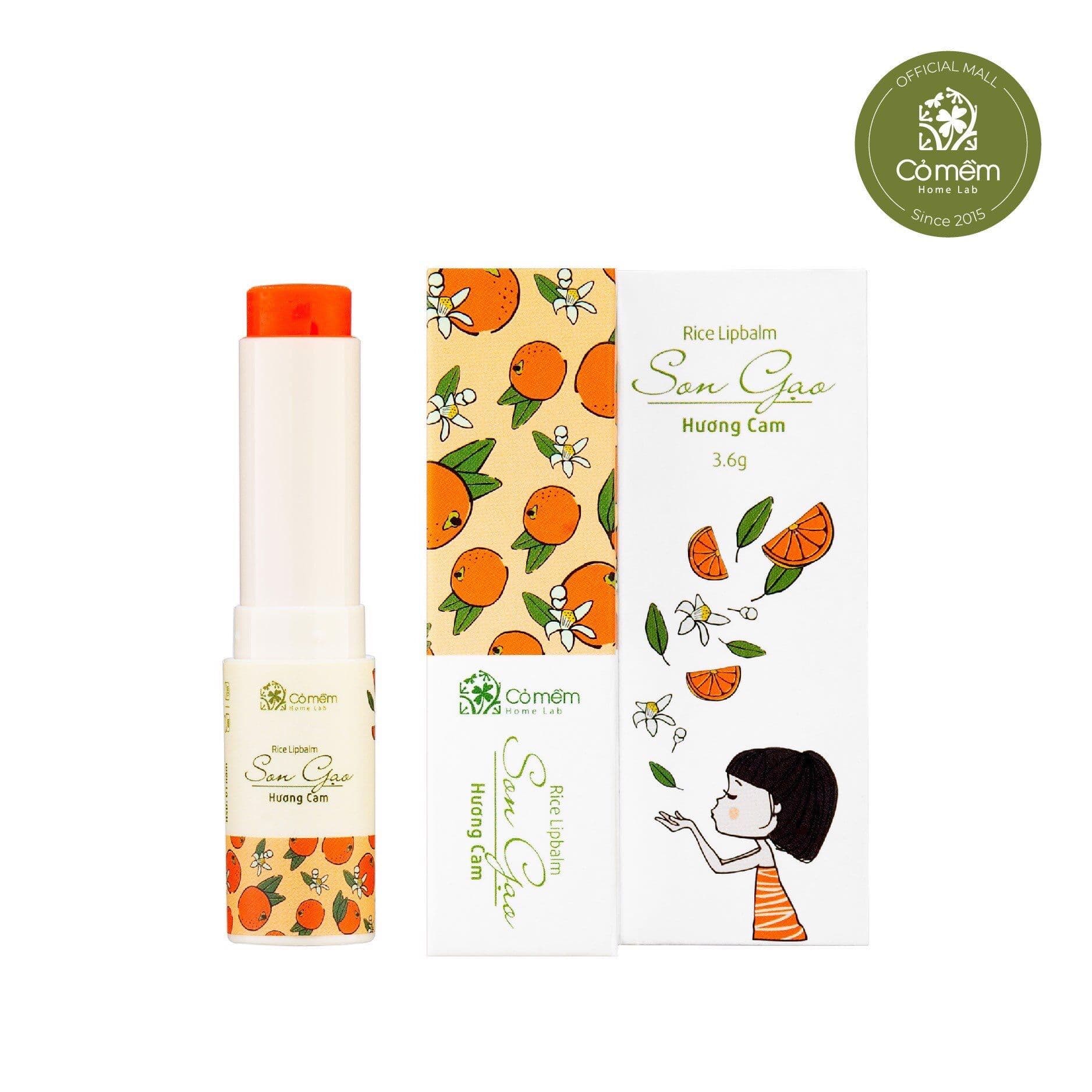 Son dưỡng gạo hương cam - 100% thiên nhiên màu phớt cam nhẹ  thích hợp đi làm & đi chơi