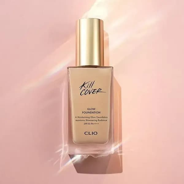 Kem Nền Bóng Mượt CLIO KILL COVER GLOW FOUNDATION SPF50+ PA++++ 38g (Tặng kèm Cọ)