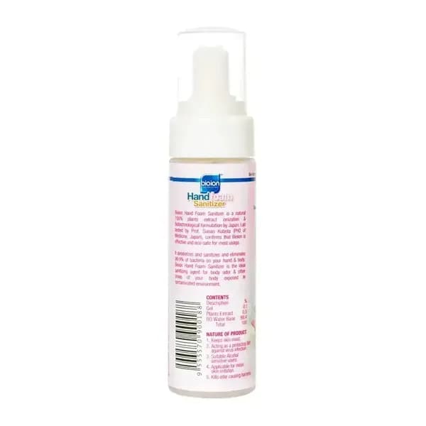 Nước Rửa Tay Khô Không Cồn, Không Mùi Dạng Bọt Làm Sạch BIOION HANDFOAM SANITIZER FRAGRANCE FREE 80ML