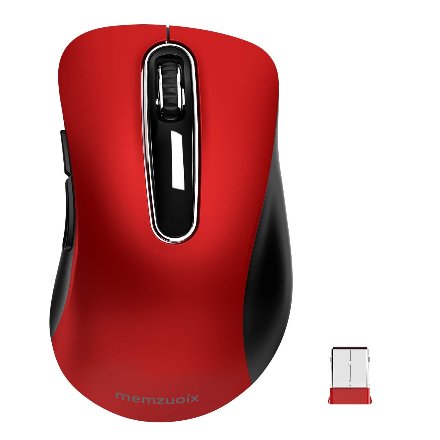 Memzuoix 2.4G Wireless Mouse, Portable Mobile Optical Cordless Mouse with USB Receiver, 1,000 DPI Ergonomic Computer Wireless Mouse for Laptop, Not...