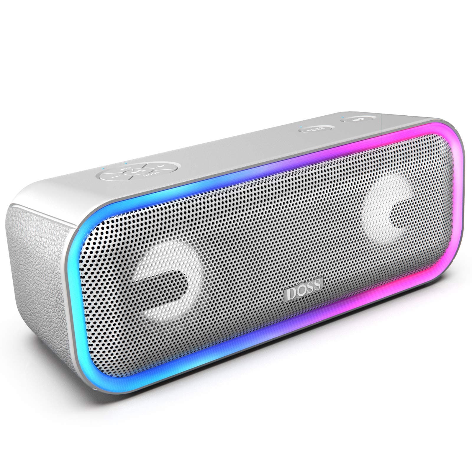 DOSS SoundBox Pro+ Wireless Bluetooth Speaker with 24W Impressive Sound, Booming Bass, Wireless Stereo Pairing, Mixed Colors Lights, IPX5 Waterproo...