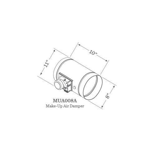 Zephyr MUA008A 8 Inch Round Universal Make Up Air Damper with 24VAC 60 Hz AC Mot, N/A