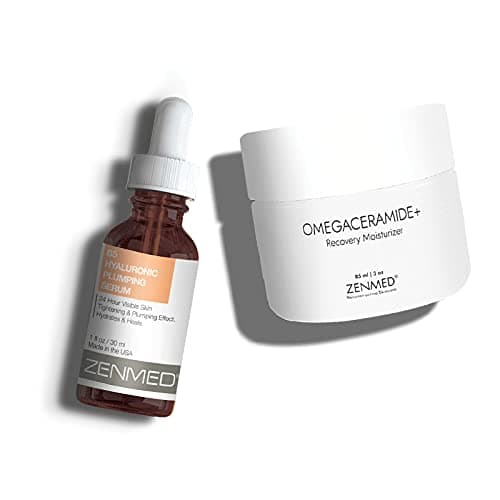 ZENMED Anti-Aging + Calming Duo with B5 Hyaluronic Plumping Serum, Omegaceramide+ Recovery Moisturizer