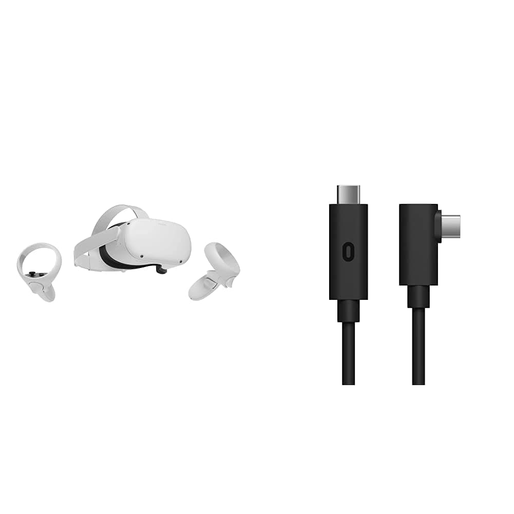 Meta Quest 2 — Advanced All-In-One Virtual Reality Headset — 128 GB with Virtual Reality Headset Cable