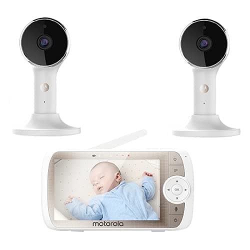 Motorola Connect60-2 Dual Camera Hubble Connected Video Baby Monitor - 5" Screen, 1080p Wi-Fi Viewing 2-Way Audio, Night Vision, Digital Zoom a...