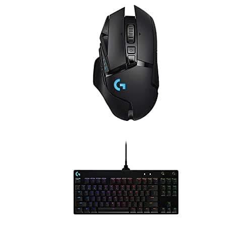 Logitech G PRO Mechanical Gaming Keyboard, Ultra Portable Tenkeyless Design, Detachable Micro USB Cable & G502 Lightspeed Wireless Gaming Mouse wit...