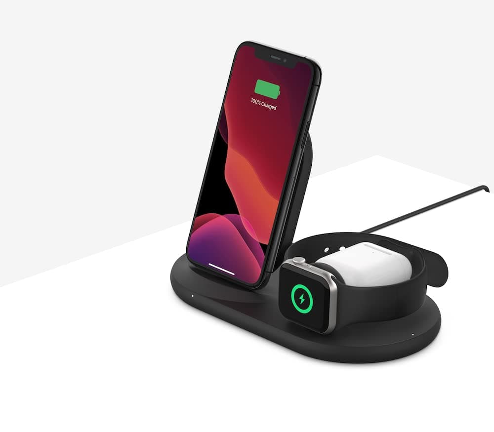 Belkin 3-in-1 Wireless Charger (Wireless Charging Station for iPhone, Apple Watch, AirPods) Wireless Charging Dock, iPhone Charging Dock, Apple Wat...