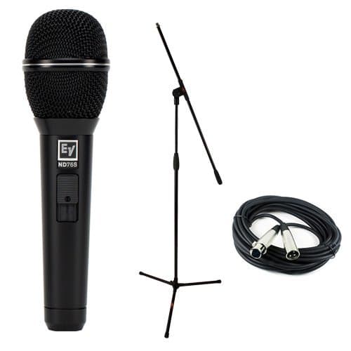 Electro-Voice ND76S Dynamic Cardioid Vocal Microphone with Mute/Unmute Switch with Microphone Essentials Accessories Kit