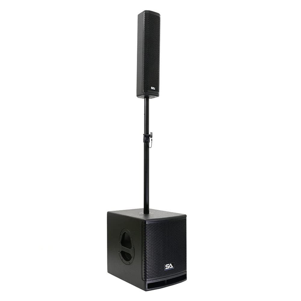 Seismic Audio - Apex-10S - Powered Column Array PA System - 700 Watts - 10" Sub & Satellite Speaker, Bluetooth,& DSP