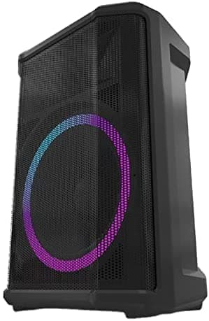 Norcent 12" Extra Base Bluetooth Portable DJ Speaker w/Active Lights Microphone AM Radio Wheels for Indoor and Outdoor (NSP-120X)