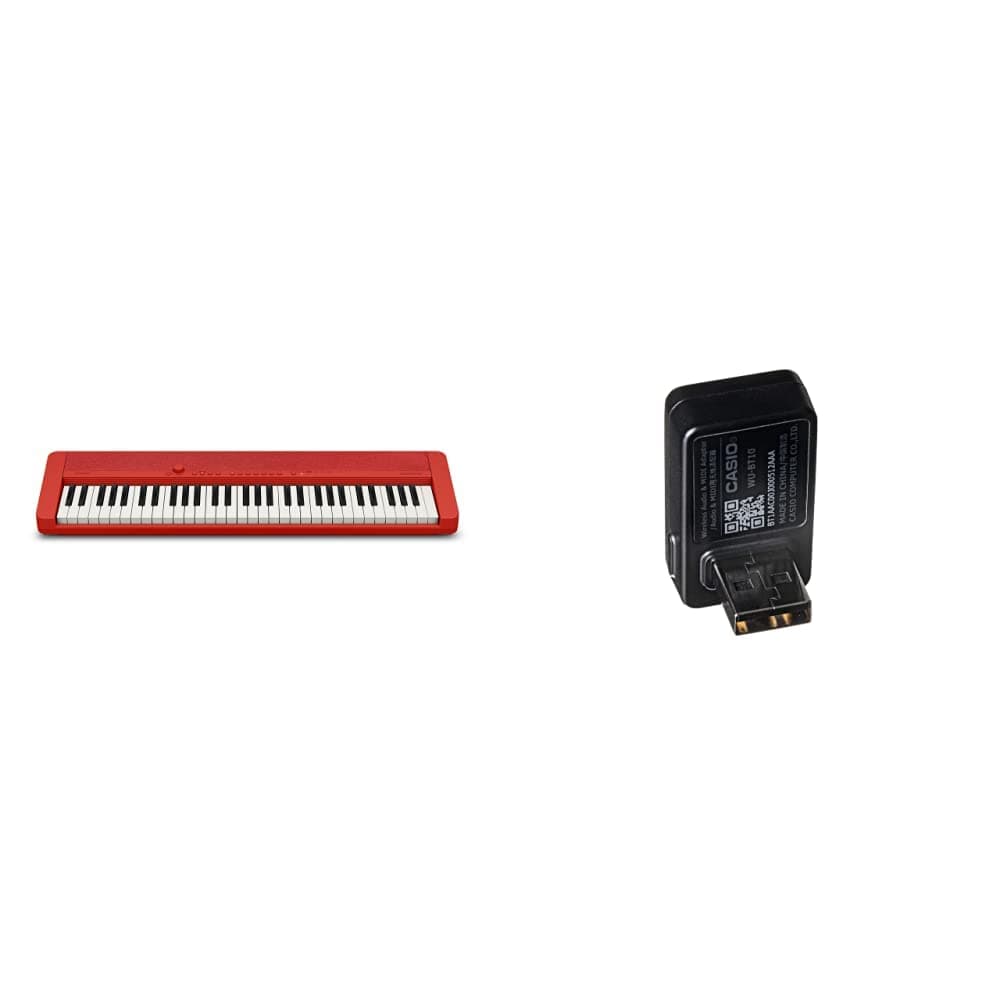 Casio, 61-Key Portable Keyboard (CT-S1RD) & Wireless Bluetooth MIDI/Audio Adapter (WU-BT10)