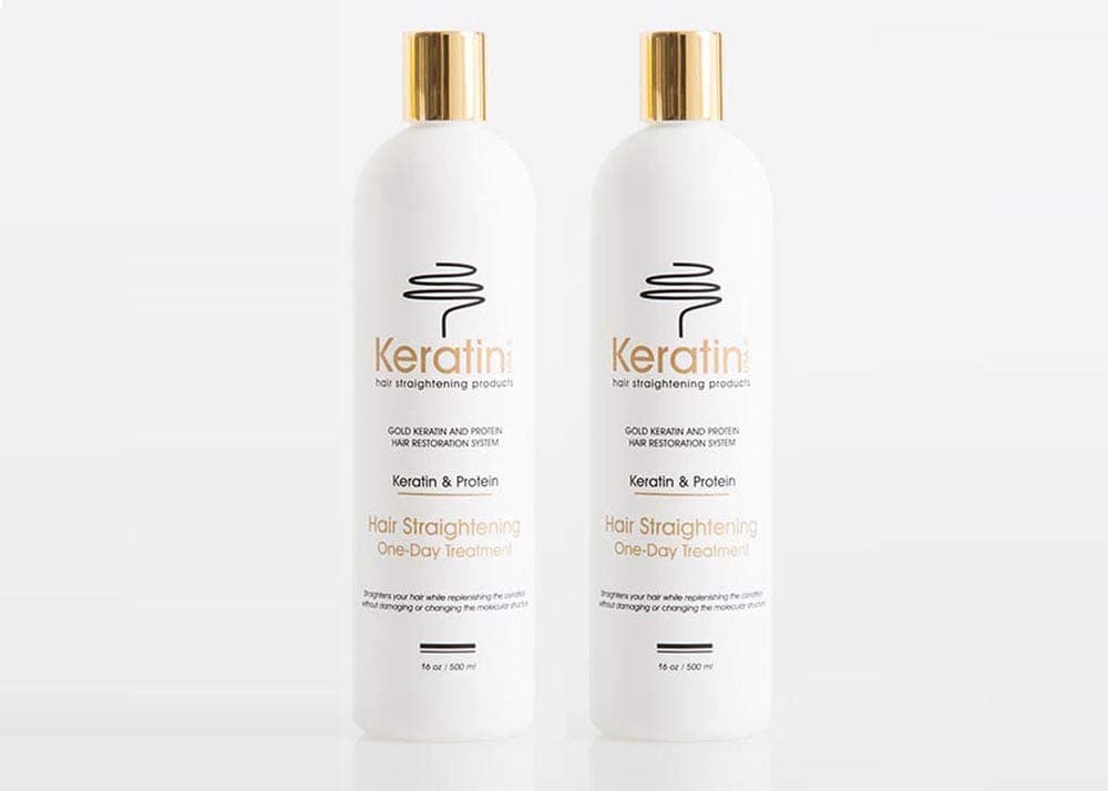 Gold Keratin Protein Hair Straightening One-Day Treatment 2-Piece Set plus FREE Pre-Treatment Clarifying Shampoo 16oz / 500ml and FREE Gold Keratin...