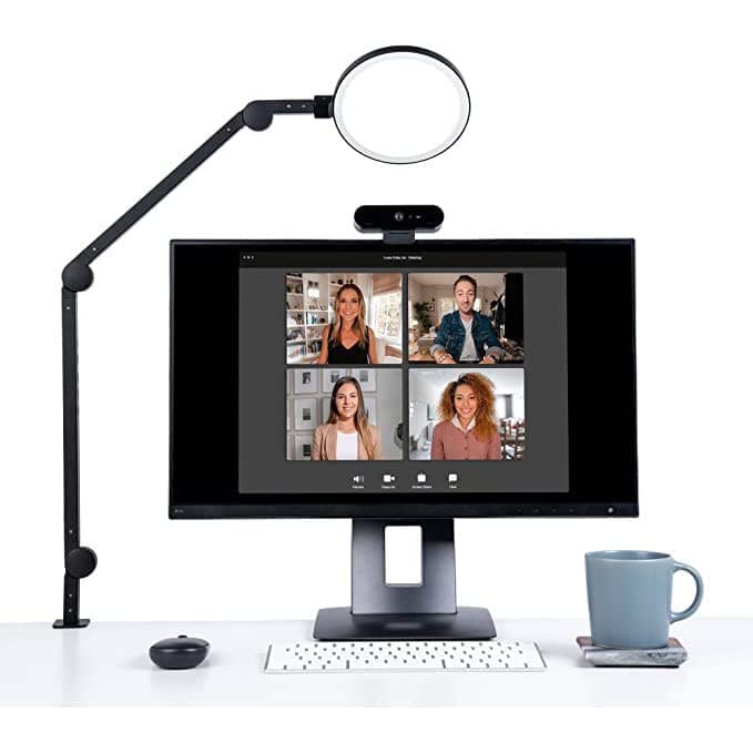 Lume Cube Edge LED Desk Light | Remote Work Swing Arm Desk Lamp with Clamp | Video Conferencing lighting, Zoom Webcam, Task Light, Drafting Light, ...