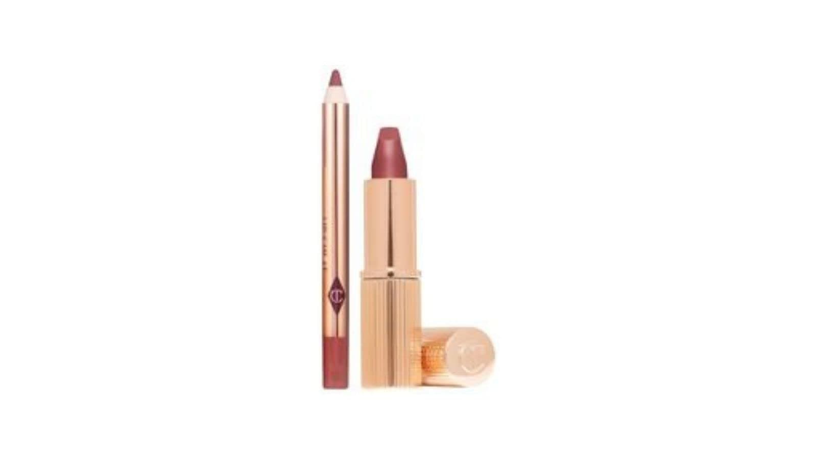 Charlotte Tilbury Pillow Talk Bundle with Matte Revolution Lipstick in Pillow Talk and Lip Cheat in Pillow Talk (2 Items)