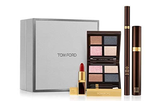 TOM FORD EYE AND LIP SET" EYE QUAD WHITE SUEDE ~ LIP COLOR SCARLET ~ EYE DEFINING PEN ~ EXTREME MASCARA"