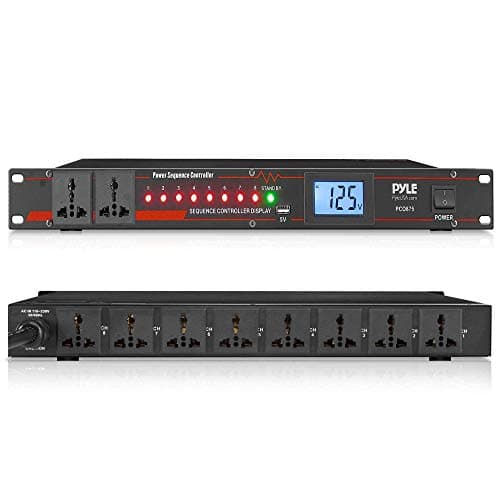 10 Outlet Power Sequencer Conditioner - 13 Amp 2000W Rack Mount Pro Audio Digital Power Supply Controller Regulator w/Voltage Readout, Surge Protec...