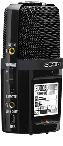 Zoom H2n Stereo/Surround-Sound Portable Recorder, 5 Built-In Microphones, X/Y, Mid-Side, Surround Sound, Ambisonics Mode, Records to SD Card, For R...