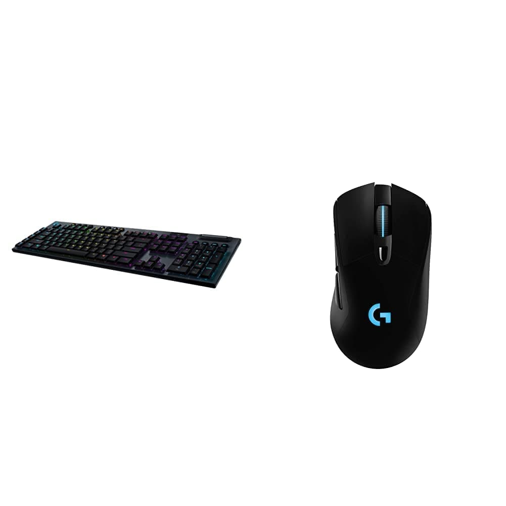 Logitech G915 Wireless Mechanical Gaming Keyboard (Tactile) - Black & 703 Lightspeed Wireless Gaming Mouse W/Hero 25K Sensor, PowerPlay Compatible,...