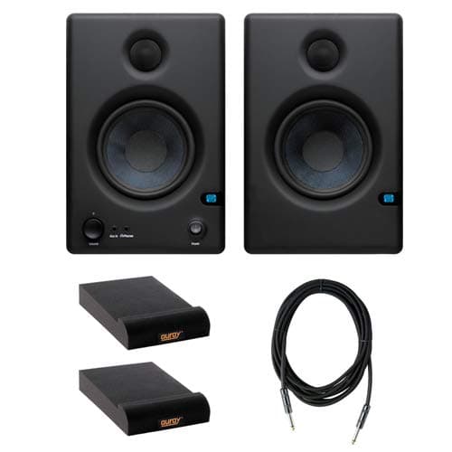 PreSonus Eris E4.5 Hi-Definition 2-Way 4.5" Nearfield Monitors (Pair) with (2) Isolation Pad for Studio Monitor & 10-Feet Instrument Cable, 6mm...