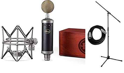 Blue Microphones Baby Bottle with Pop Filter, Shockmount, Mic Stand, and Cable Bundle