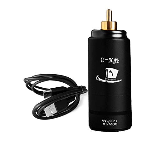 Illusionist WX-3 Rechargeable USB C Power Supply 1200mAh Battery- Wireless Machine, Mini Tattoo Power Bank Supply for Rotary Tattoo Machines Pen (R...