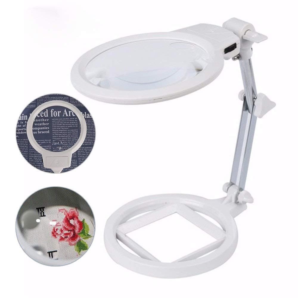 Lighted Head Magnifying Glasses Visor Headset with Light Headband Magnifier Loupe Hands-Free for Close Work,Sewing,Crafts,Reading,Repair,Jewelry(1....