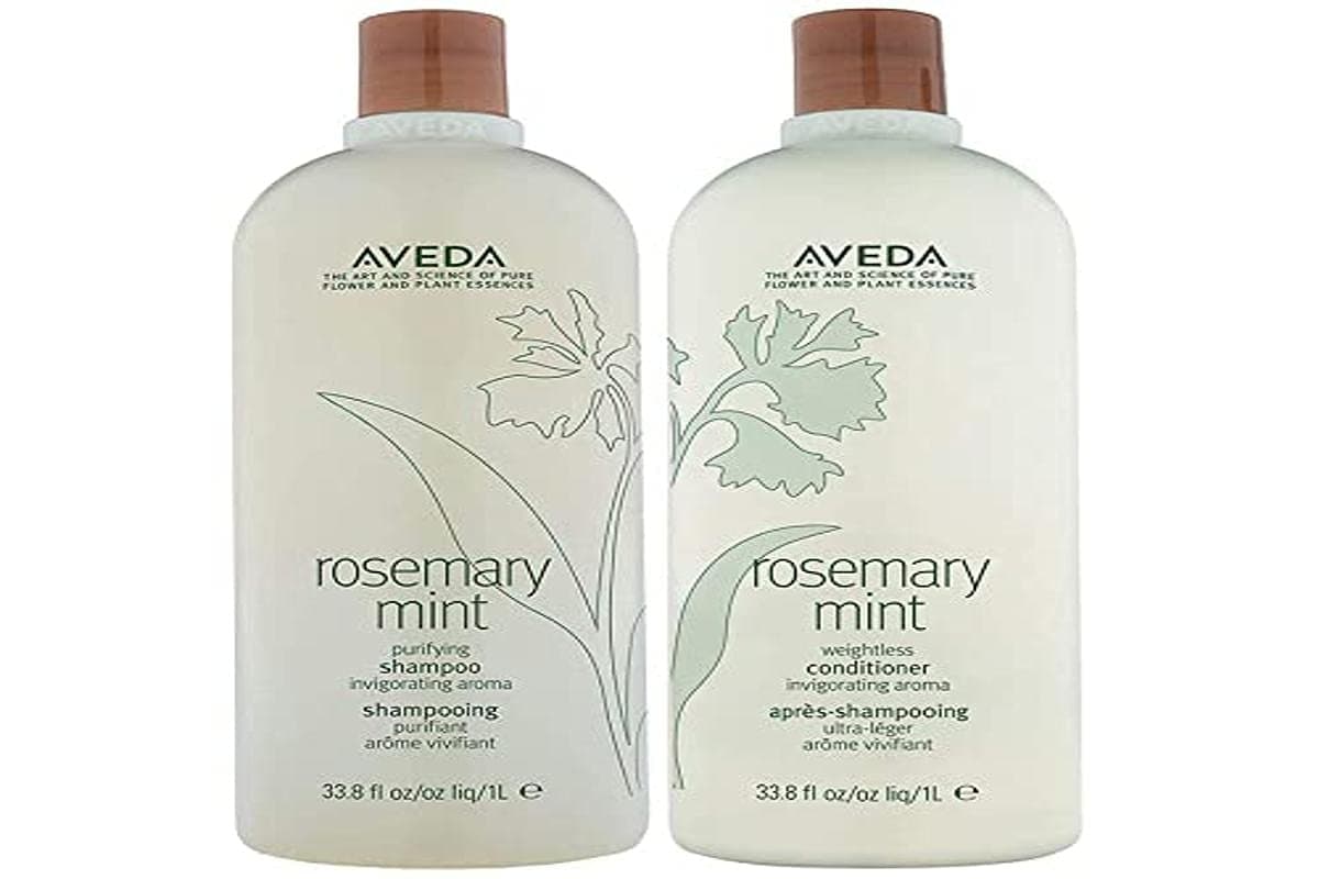 Aveda Mint Purifying Shampoo and Weightless Conditioner Duo Liter, Rosemary