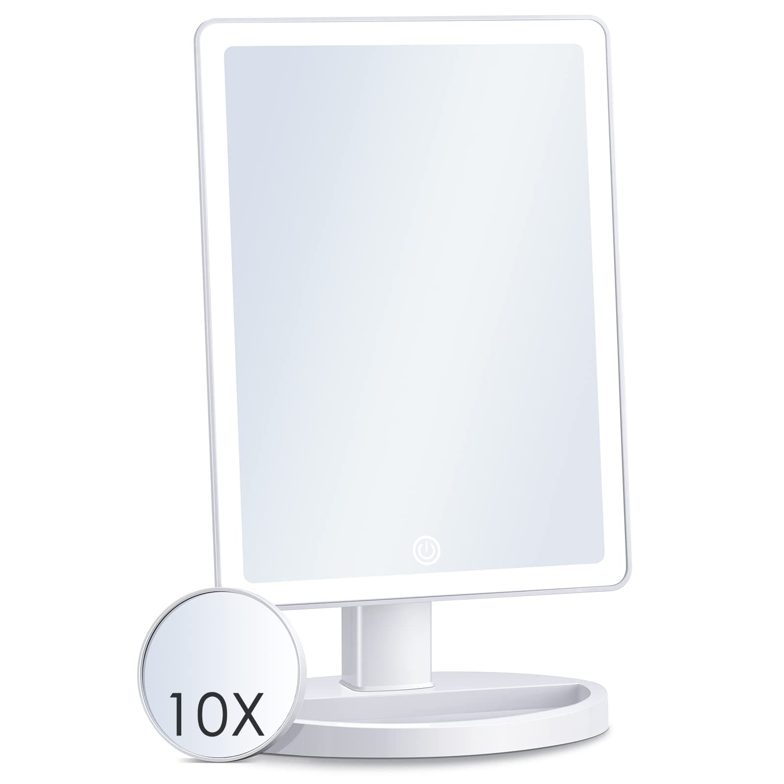 SOKEA Large Lighted Makeup Mirror with 88 LED Lights and Magnification, Lighted Vanity Mirror with 10X Magnifying Mirror, 3 Colors Lighting Modes, ...