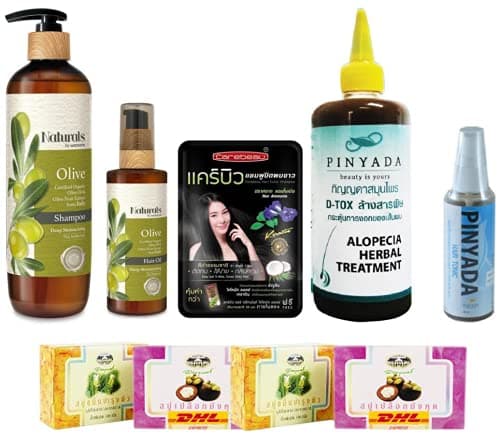 Set A79 Natural by Watsons Olive Shampoo 490ml Pinyada Head Herb Stimulates Hair Growth DHL EXPRESS By Thaigiftshop [Get Free Tomato Facial Mask]