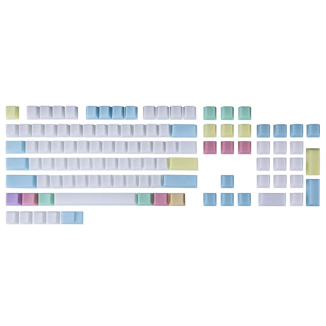 HMANE 109 Keys POM Jelly Keycaps Set, Rainbow Blank Doubleshot Translucent OEM Profile Mechanical Gaming Keyboard Keycaps for 60ï¼…/87 TKL/104/108 ...